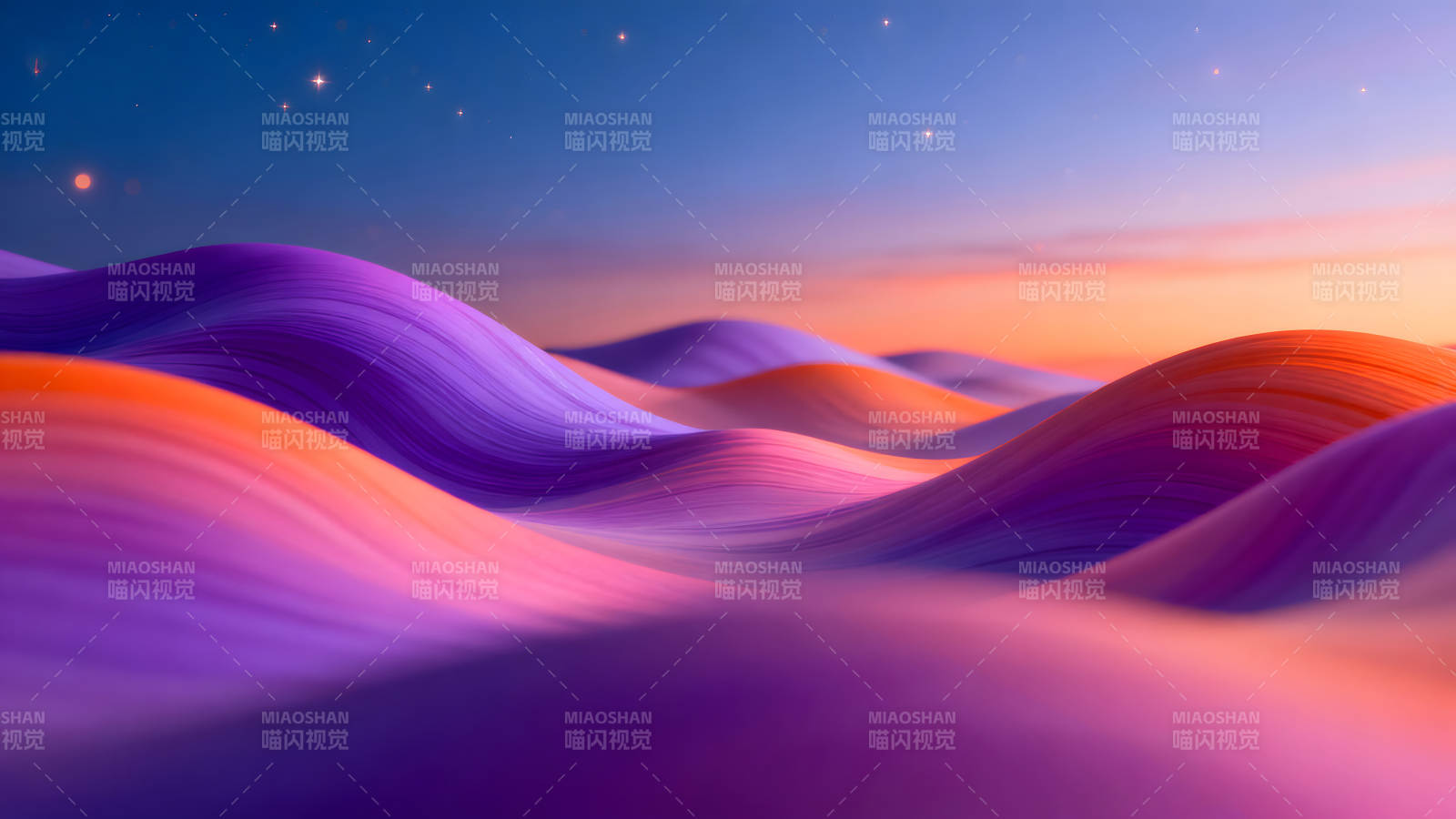 梦幻曲线色彩交织星光点缀视觉盛宴图片