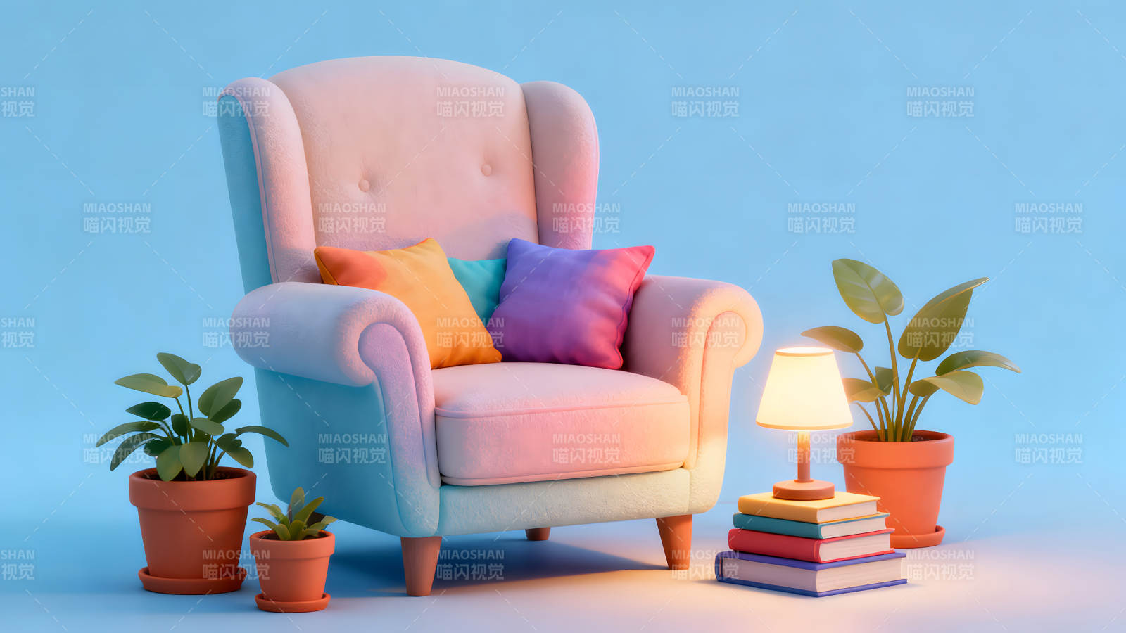 舒适的阅读角落与温馨摆设图片