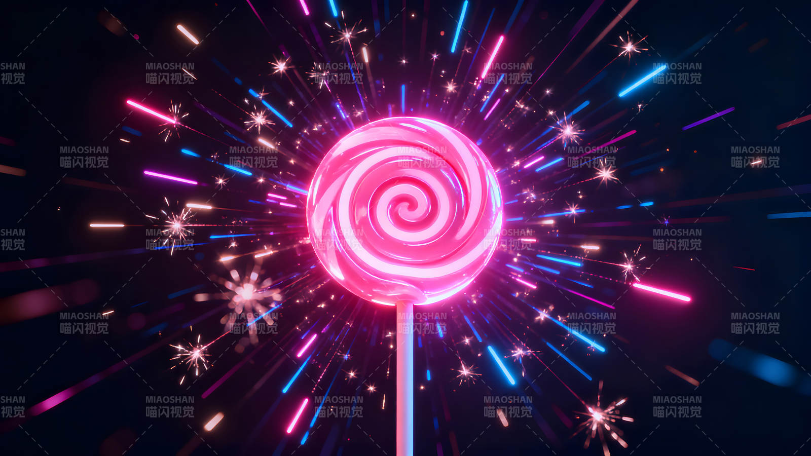 發(fā)光棒棒糖與閃耀光芒-圖片