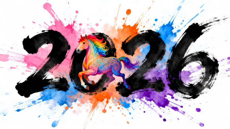 2026年彩虹馬裝飾畫-圖片