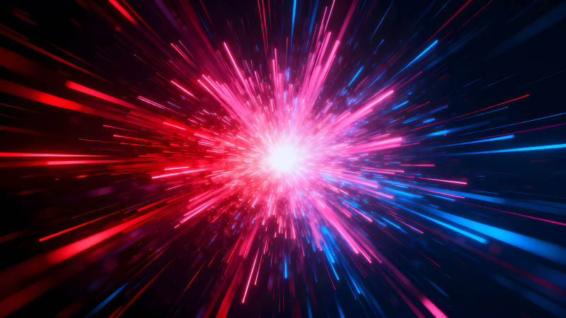 红蓝光线爆发视觉效果-图片