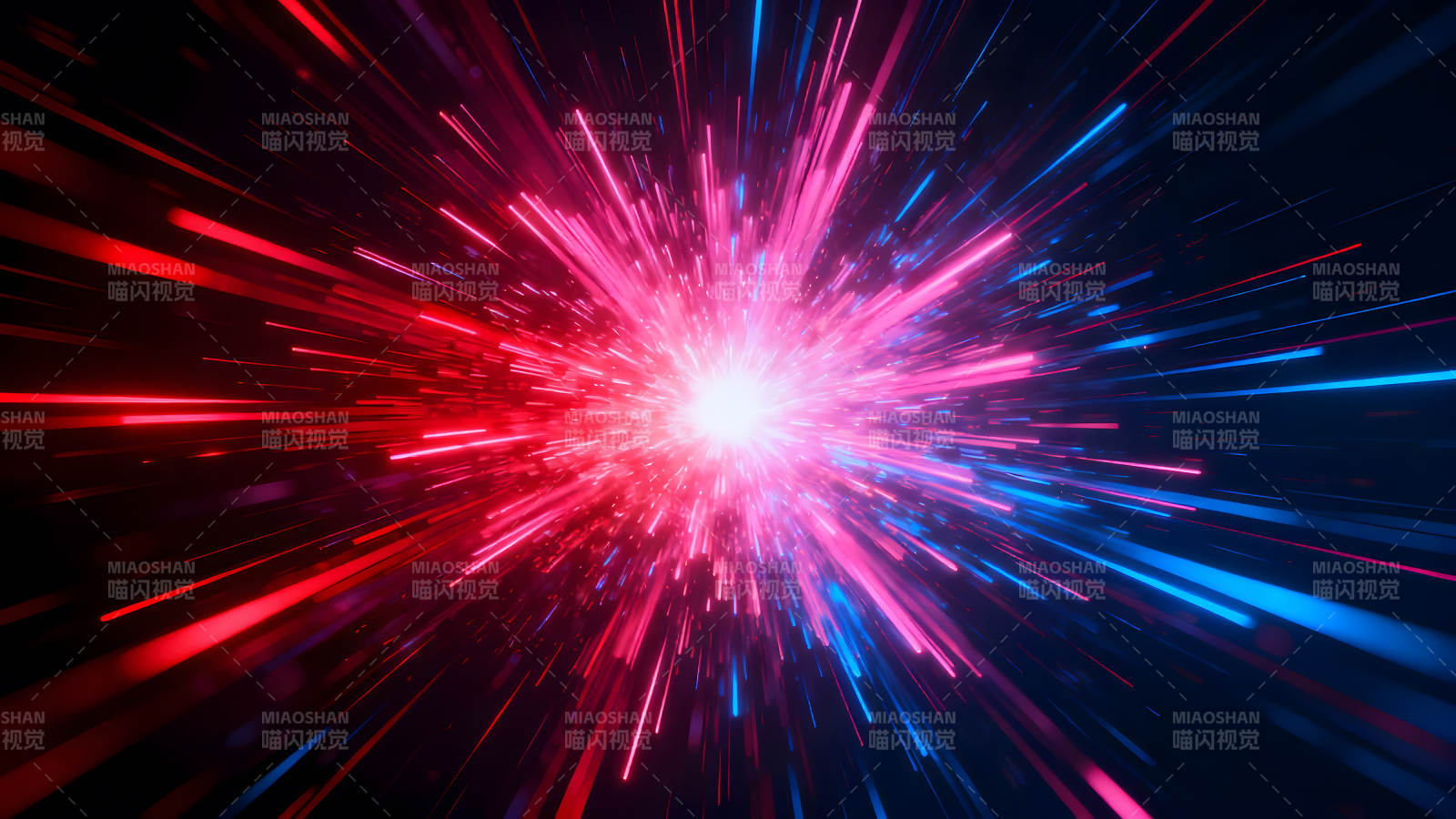 红蓝光线爆发视觉效果-图片