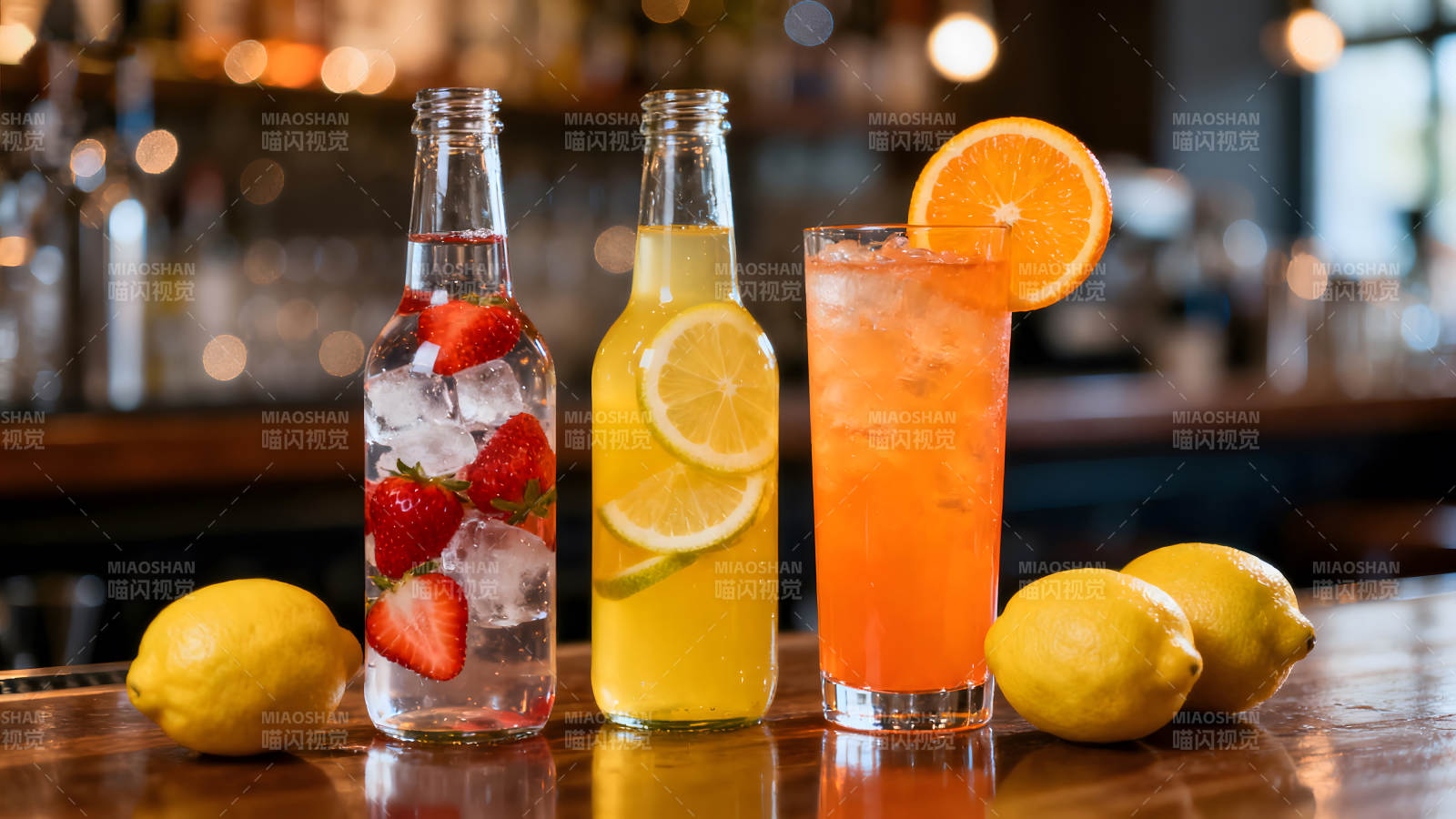 色彩鲜艳的饮品组合图片