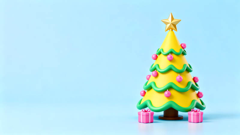 卡通圣誕樹裝飾-圖片