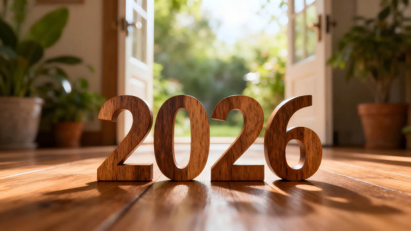 2026新年愿景陽光木質數字-圖片