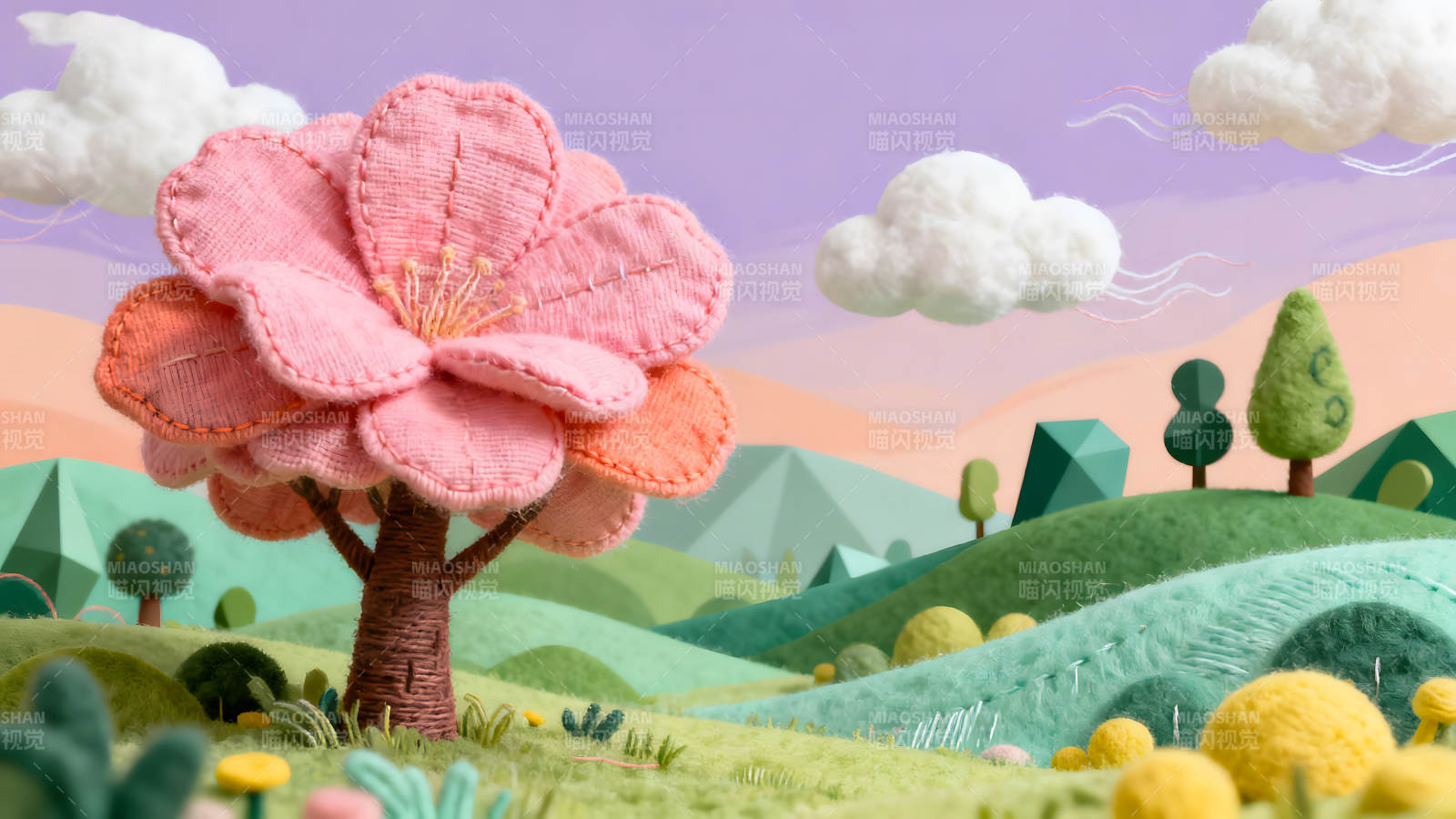 梦幻般的卡通风景画图片