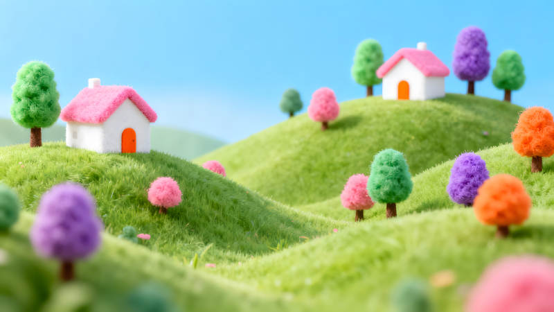 童話世界夢幻場景迷你村落-圖片