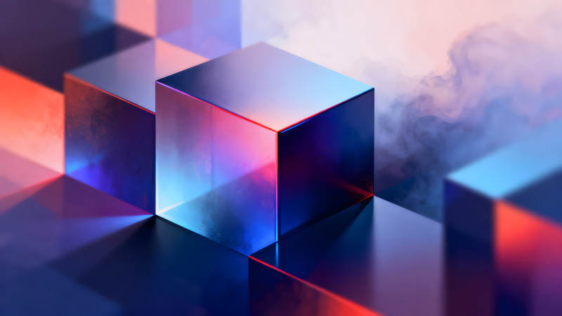 光影立方體抽象藝術美-圖片