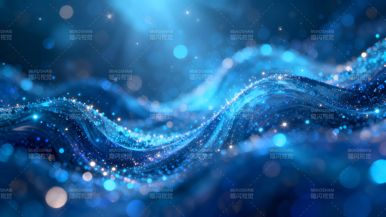 蓝色流光溢彩的梦幻景象-图片