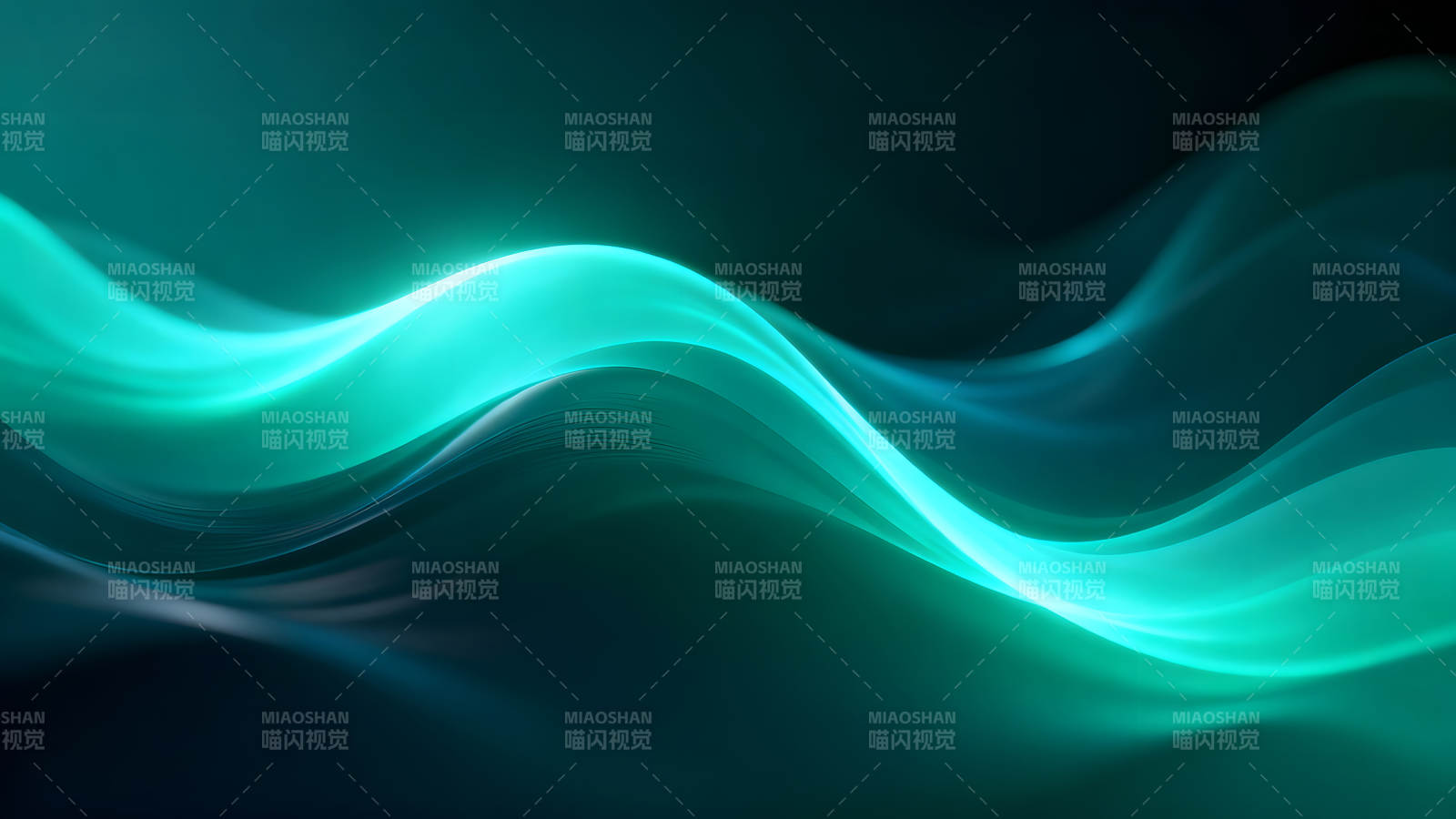 流畅的蓝绿色抽象波浪图片