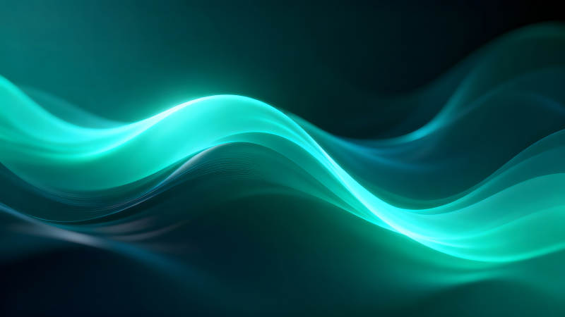 流畅的蓝绿色抽象波浪-图片