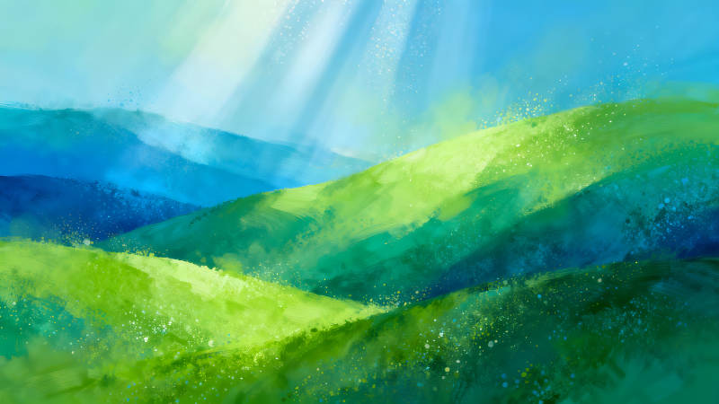 山巒青翠光影交織生機盎然-圖片