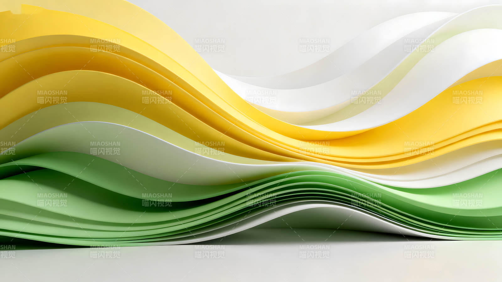 抽象的彩色纸张构成波浪图案图片