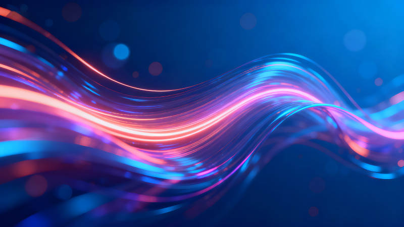 藍(lán)色背景下的光線流-圖片