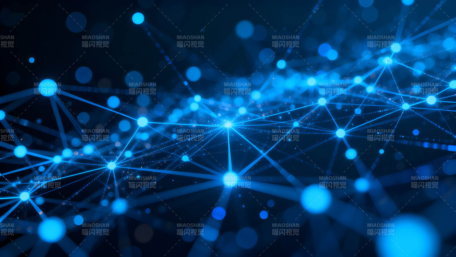 抽象蓝色科技网络连接图-图片