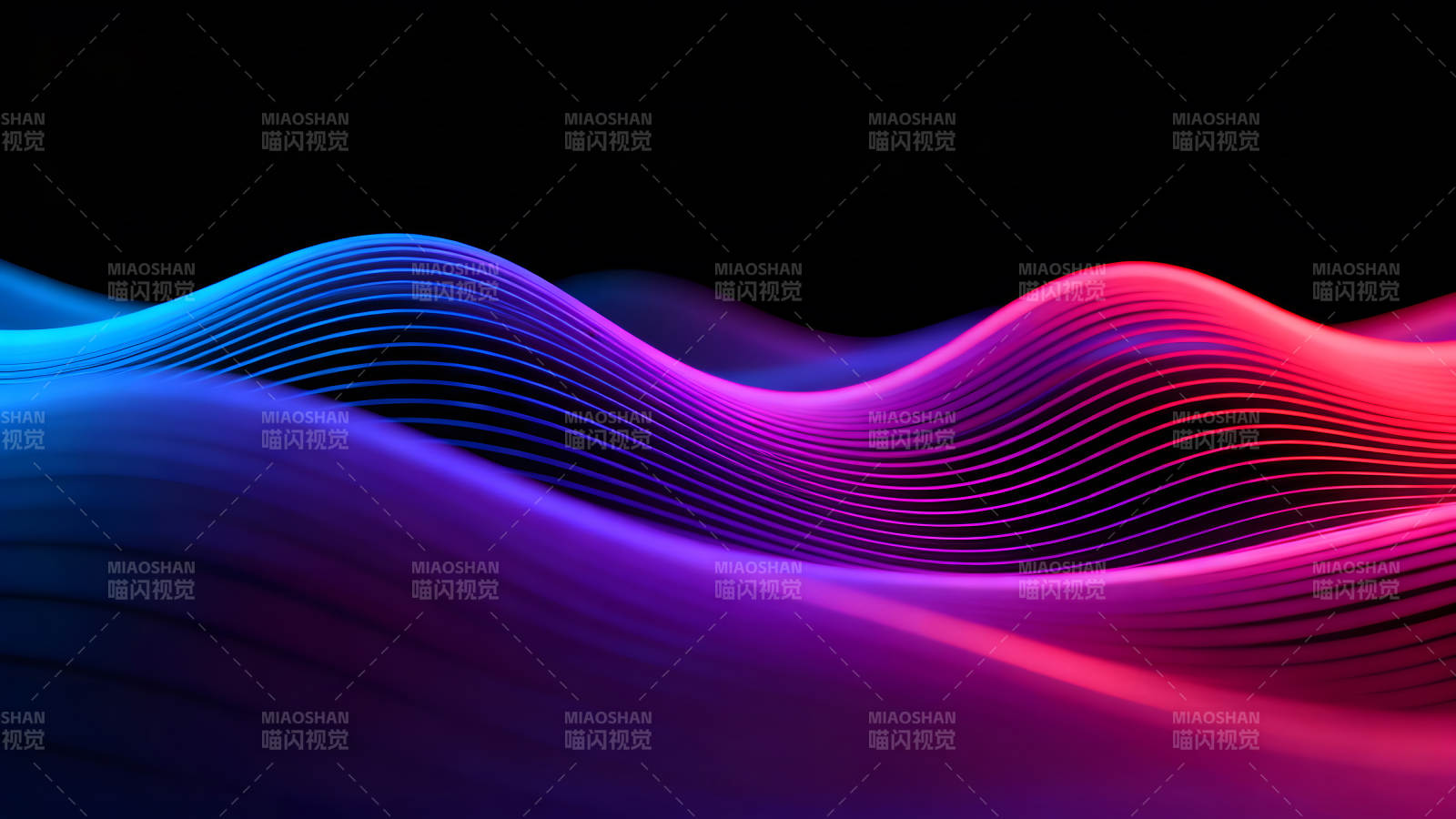 藍色紫色紅色漸變線條抽象畫面-圖片