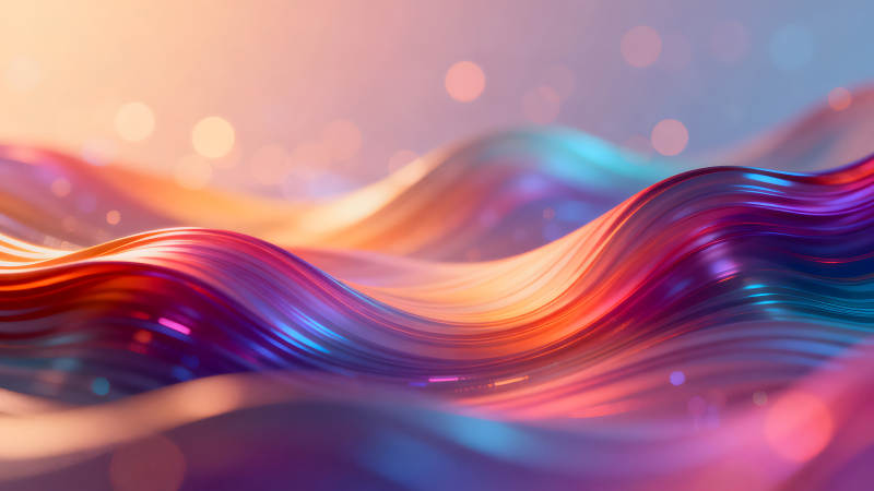 抽象線條組成的絢麗波浪色彩鮮艷-圖片