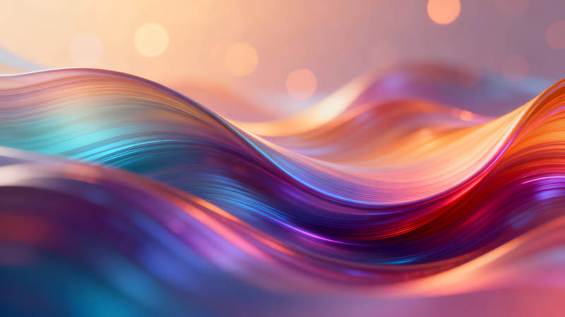 抽象波浪线条色彩绚丽光影交织-图片