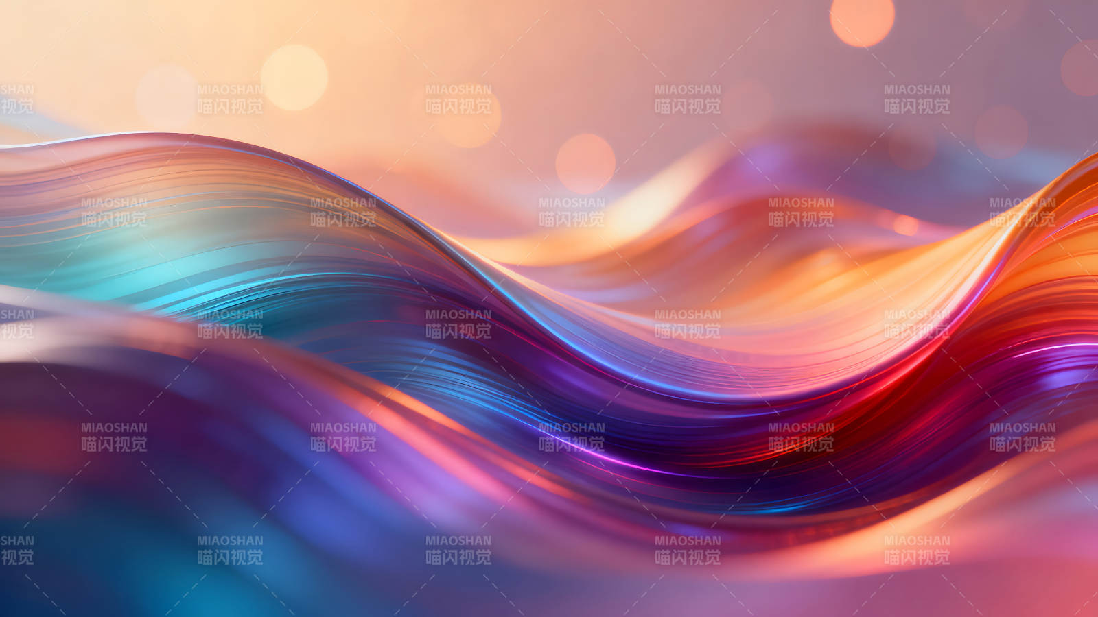 抽象波浪線條色彩絢麗光影交織圖片