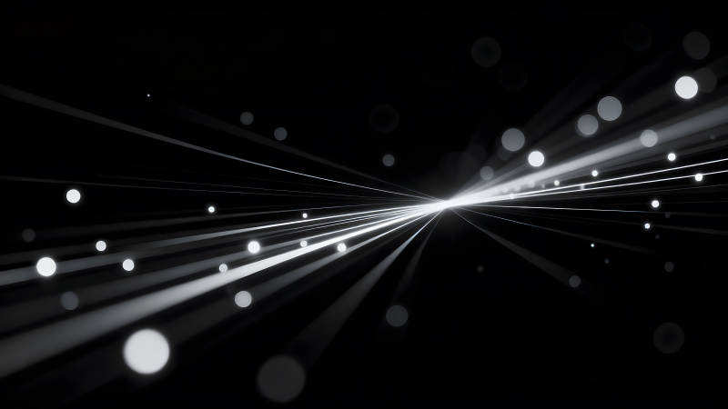 光线和圆点在黑色背景上-图片