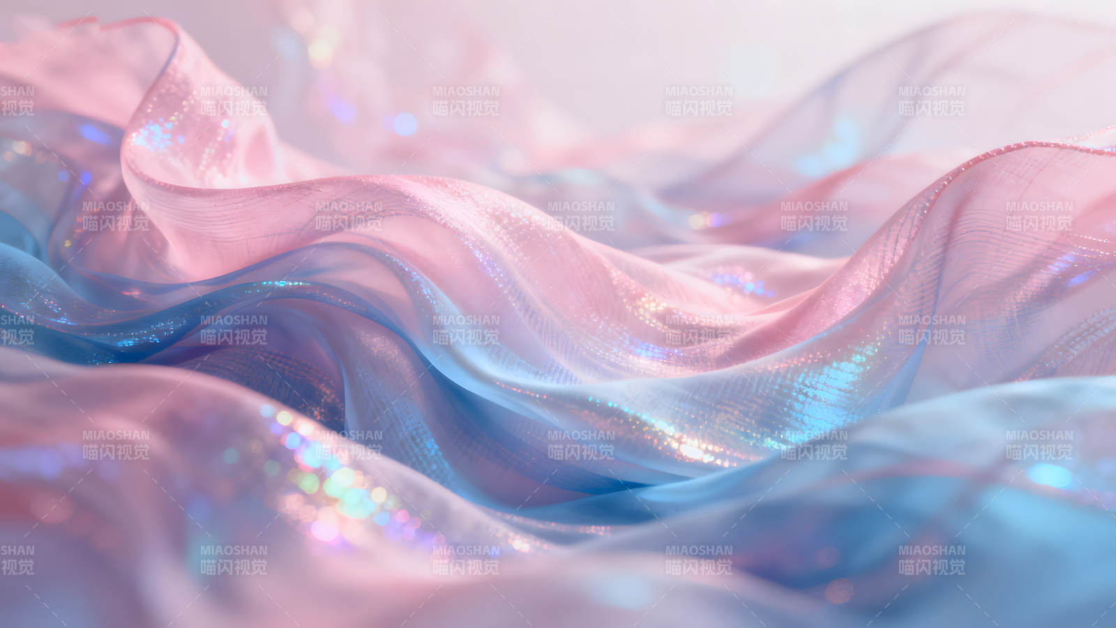 柔美梦幻的粉蓝绸缎-图片