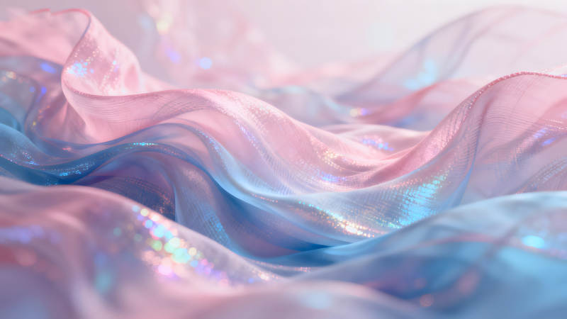 柔美梦幻的粉蓝绸缎-图片