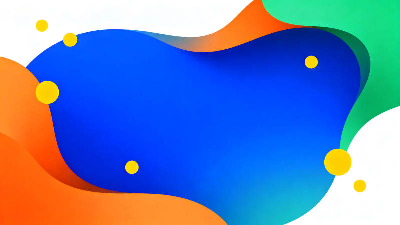 抽象的几何图形背景设计蓝色橙色和黄色点缀-图片