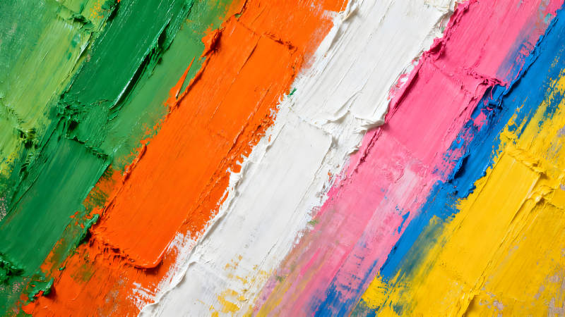 色彩斑斓的抽象油画-图片