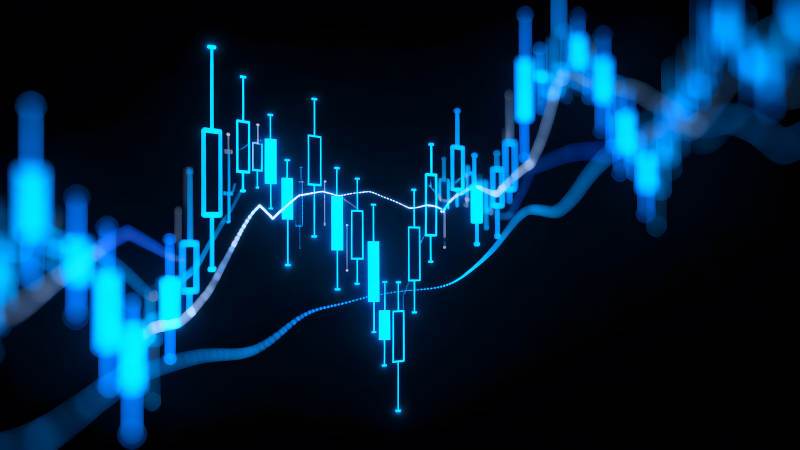 蓝色金融图表波动图-图片