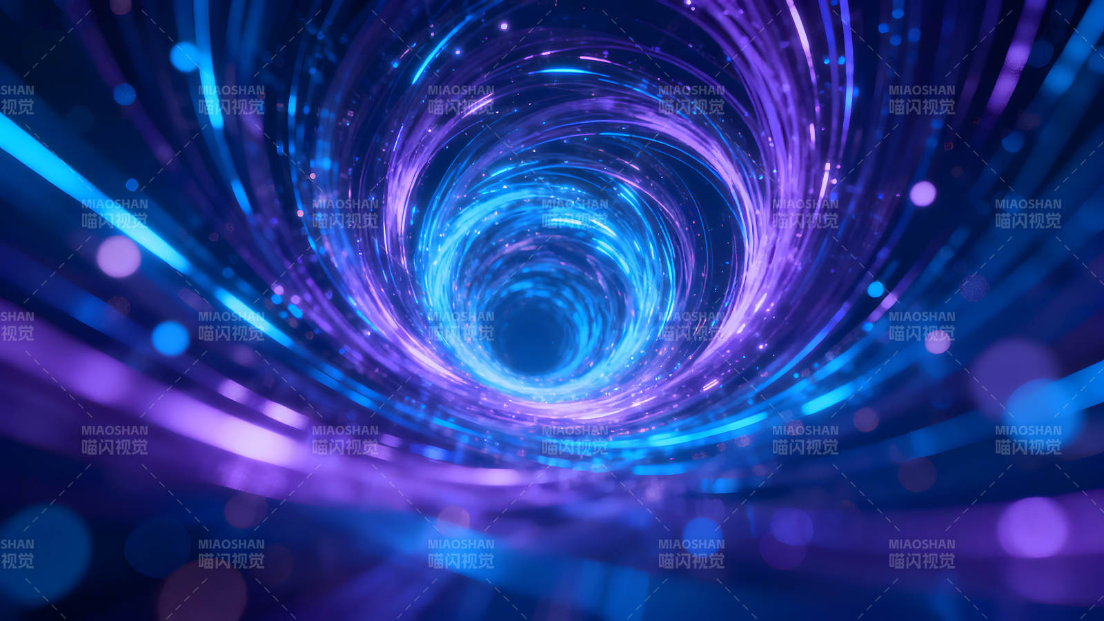 螺旋隧道星光閃爍的抽象場景-圖片