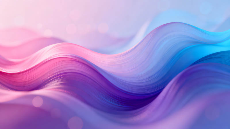 抽象的彩色波浪流动画面-图片