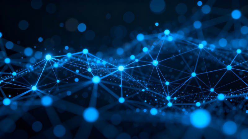 抽象藍色科技網絡連接-圖片