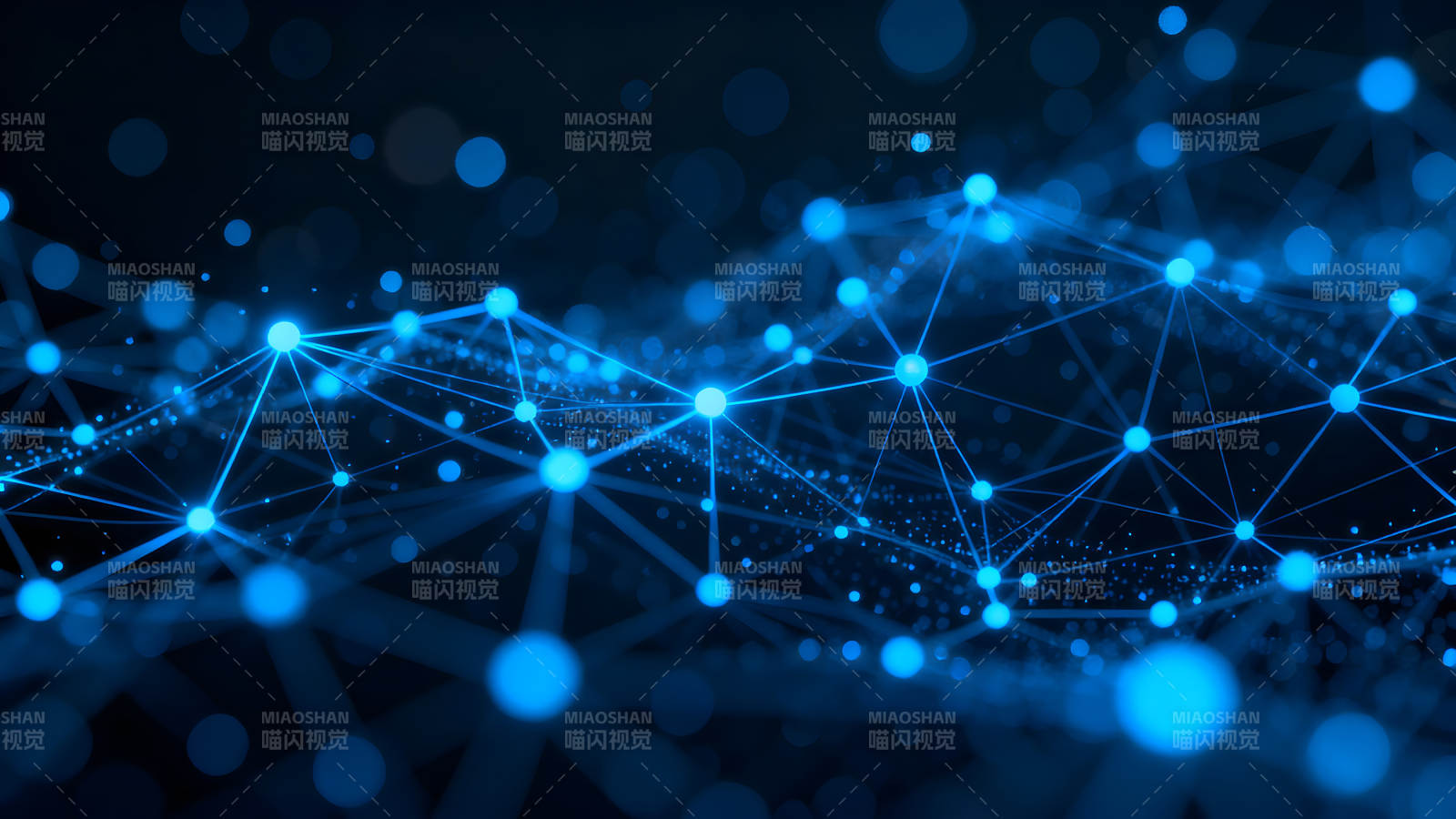 抽象蓝色科技网络连接-图片