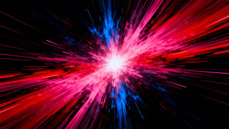 絢麗的光線爆發(fā)在黑暗宇宙中-圖片