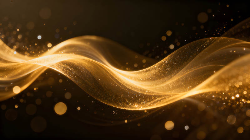 金光閃耀的抽象藝術-圖片