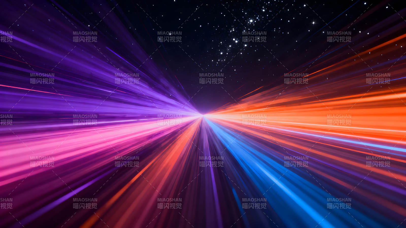 星空下的速度感光線交織形成未來隧道圖片