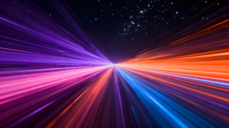 星空下的速度感光线交织形成未来隧道-图片