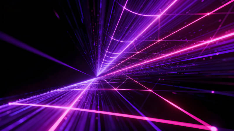 紫色霓虹燈光線(xiàn)科技感十足的畫(huà)面-圖片