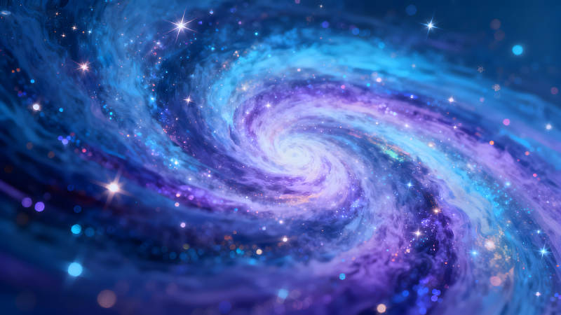 绚丽星云漩涡深邃宇宙图景-图片