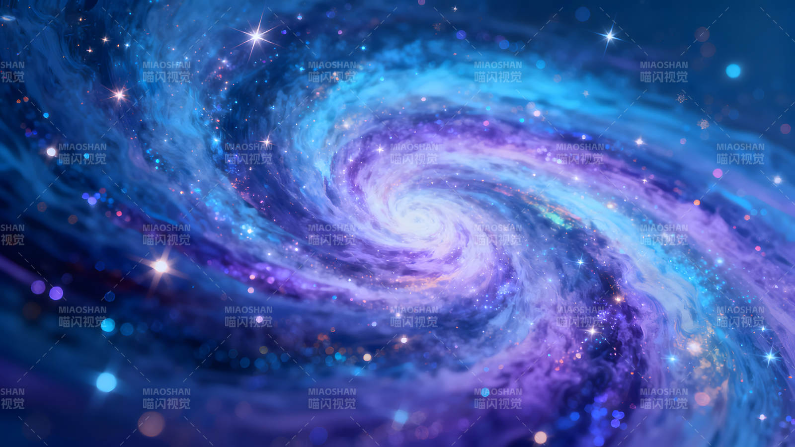 绚丽星云漩涡深邃宇宙图景图片