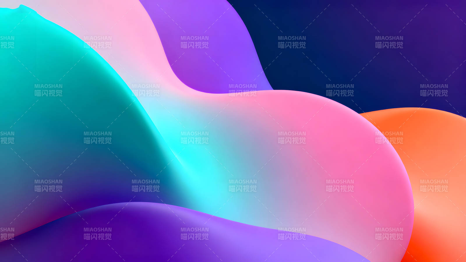 抽象的彩色流动曲线背景-图片