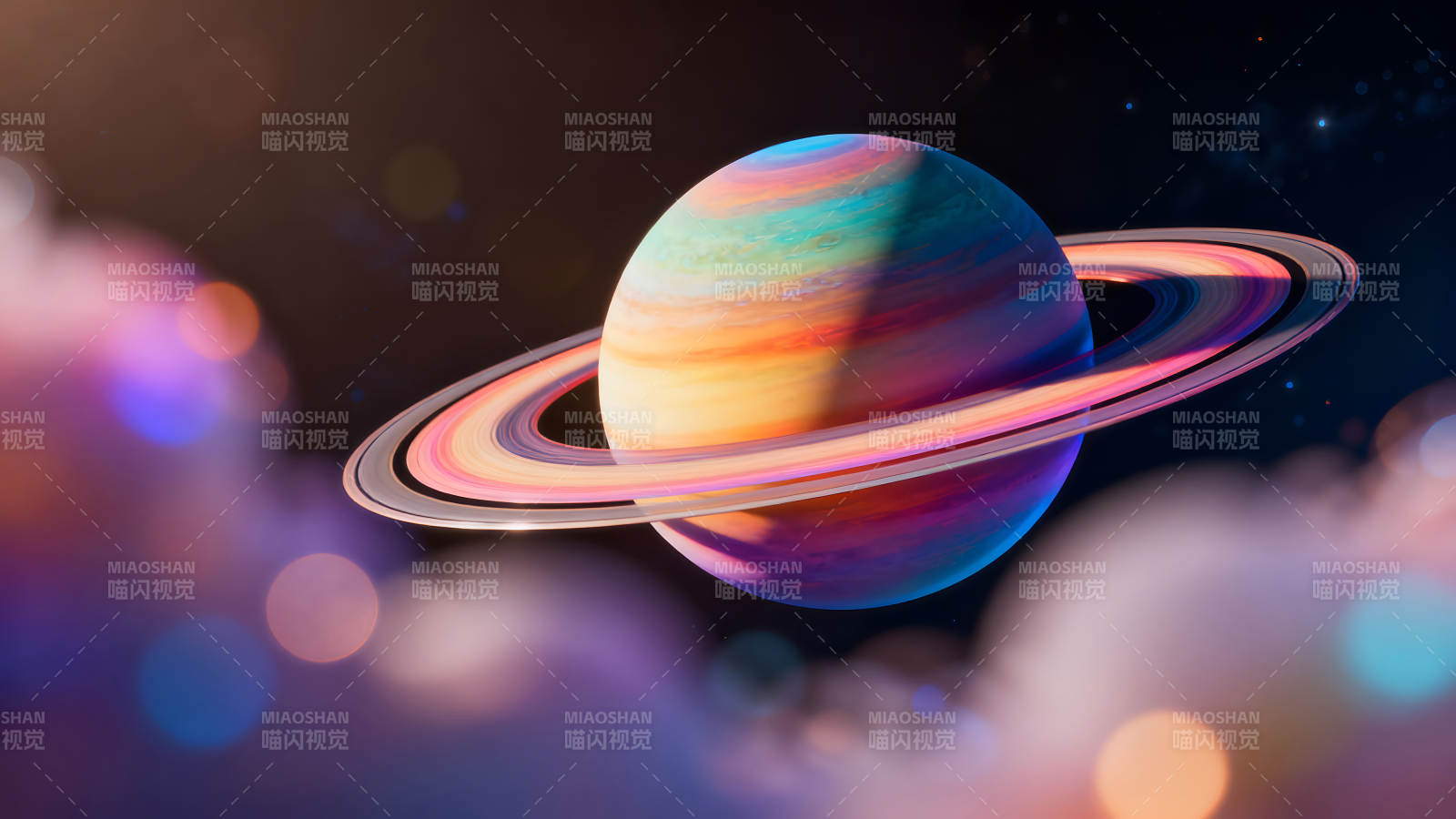 梦幻行星环绕星云景象图片