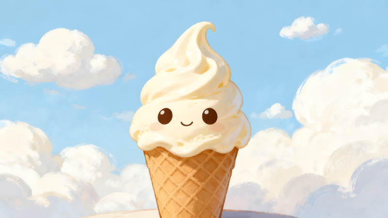 可爱冰淇淋在蓝天下-图片