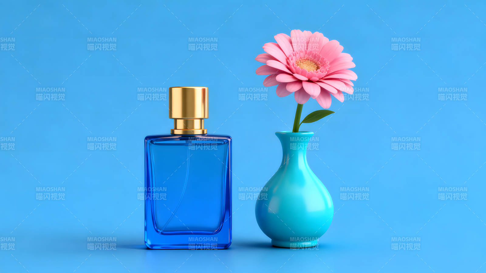 香水与花朵静物摄影图片