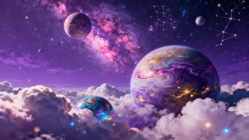 夢(mèng)幻宇宙星空與行星奇景-圖片
