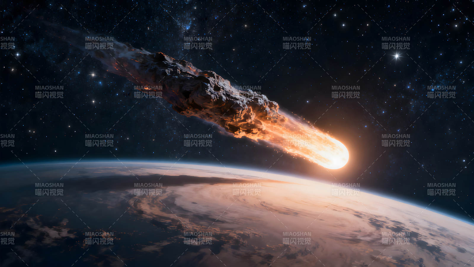 小行星撞地球的壯觀景象-圖片