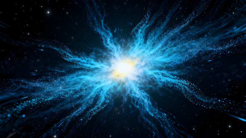 宇宙能量爆發(fā)藍(lán)色漩渦-圖片