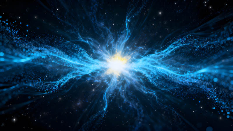 宇宙能量爆发耀眼的光芒与星辰-图片