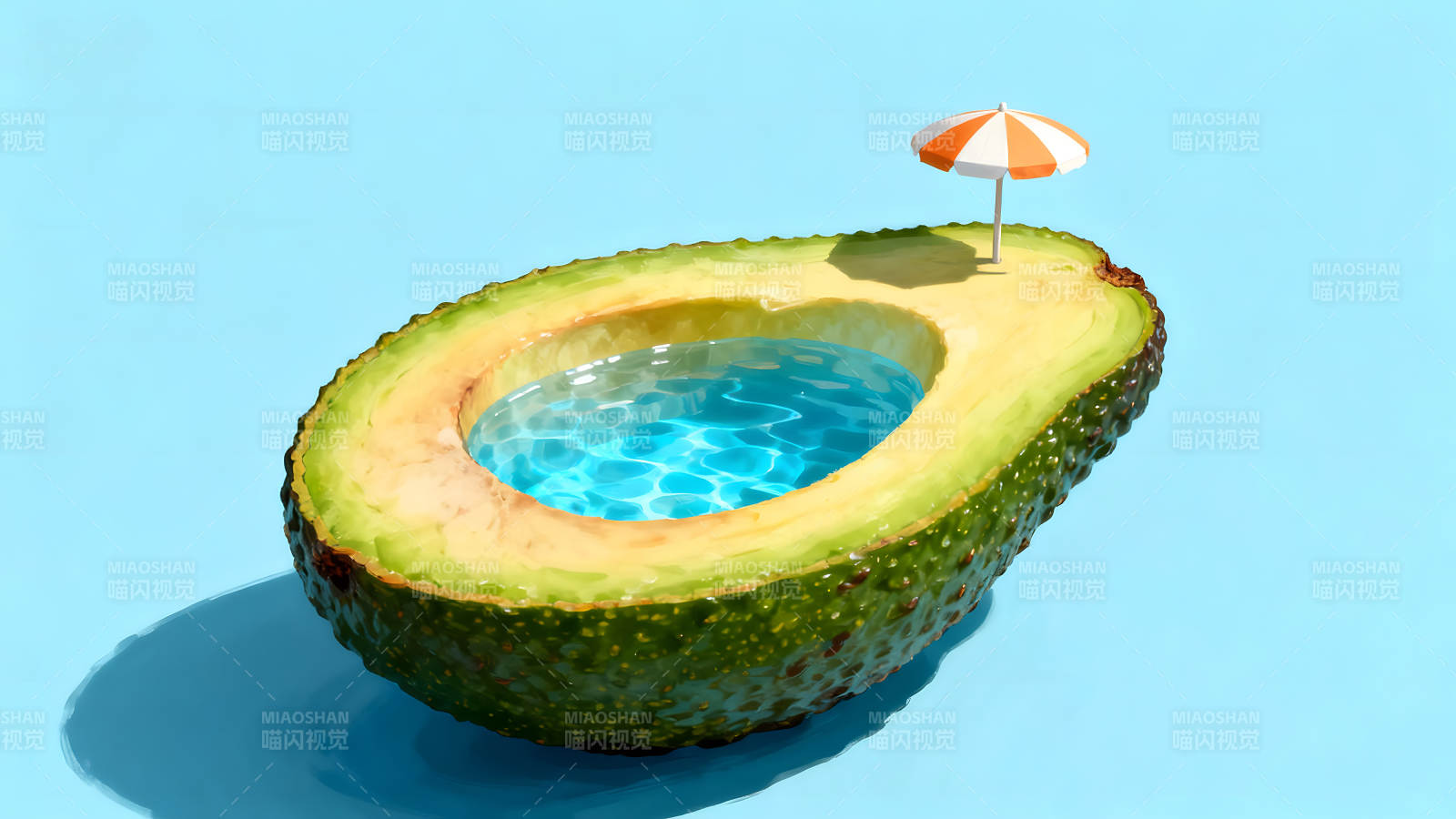 鱷梨泳池夏日放松-圖片