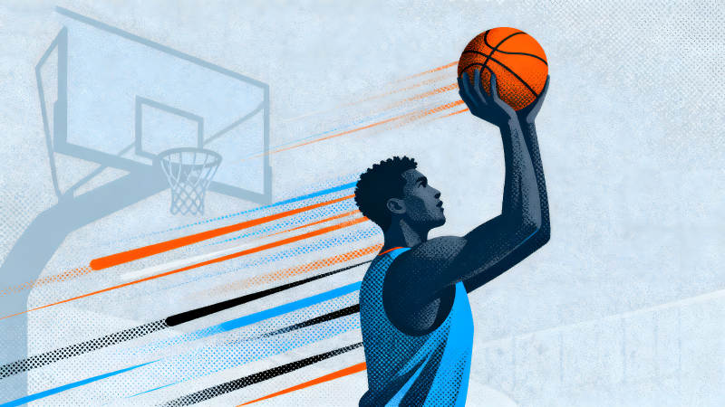 篮球运动员投篮画面视觉冲击-图片